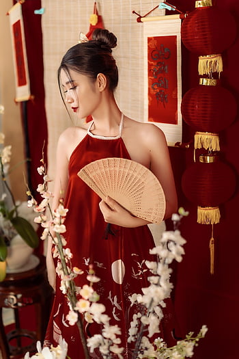 tet, månenytår, vietnamesisk kvinde, ao dai, vietnam, pige, traditionel kjole, tradition, vietnamesisk kultur