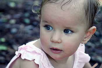 baby, girl, face, young, little, child, happy, close up, childhood, looking, cheerful