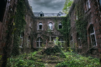 monastery, cross, abandoned, building, old, decay, atmosphere, mood, abandoned Places, mystical, mysterious