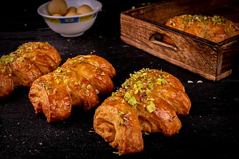 food, bread, pastry, baked, baked Goods, snack, tasty, delicious, bakery, oasis Baklawa, closeup