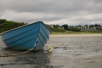 please, delete, coastal, ocean, tidal, shoreline, low, boat, harbor, blue, rowboat
