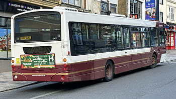 autobus, KGZ 6145, Maidstone, Nu Venture, ulice, veřejná doprava, reklama, městské scény, vozidlo, zpětný pohled, poznávací značka