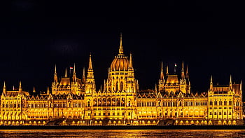budapešť, parlament, Maďarsko, architektura, Dunaj, budova, řeka, odraz, noc, mezník, voda
