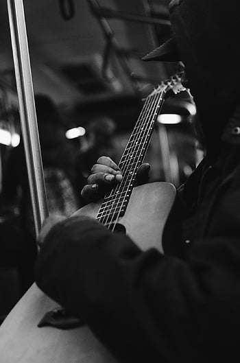 guitar, guitarist, musician, man, guitar Player, playing Music, instrument, musical Instrument, playing Guitar, black And White, monochrome