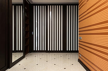 coridorul gol, Pereți cu dungi, hol contemporan, design elegant, interior modern, Design hol, design interior, design arhitectural, decoratiune interioara, arhitectura interioara, Decorul holului