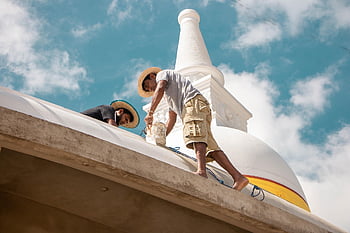 arbeider, verf, hardwerkend, vrijwilliger, stupa, Chaminda