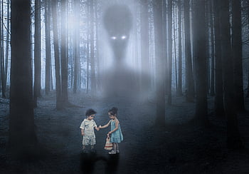 fantasy, scary, mysterious, mystery, demon, horror, night, blue Horror
