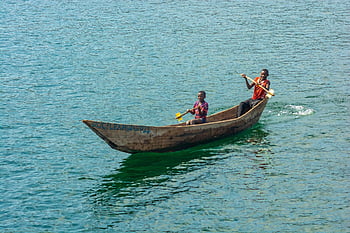 boat, lake, kids, rowing, drc, clouds, twilight, africa, congo, african, bantu