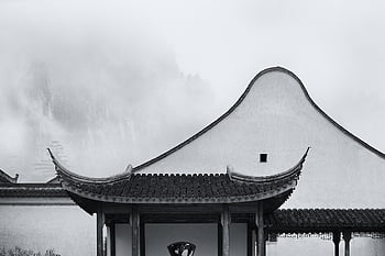 黄山の山、 オリエンタル、 古代の、 建築、 中国語、 風景、 画像、 蘇州、 ひさし、 ペントハウス、 建物