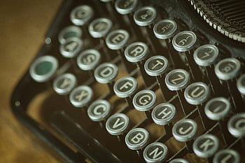 vinobraní psací stroj, klávesnice psacího stroje, kulaté klíče, staré psaní zařízení, detailní pohled, černé a šedé klíče, mělká fotografie, retro psací stroj, starožitný psací stroj, Podrobnosti psacího stroje, Vintage klíče