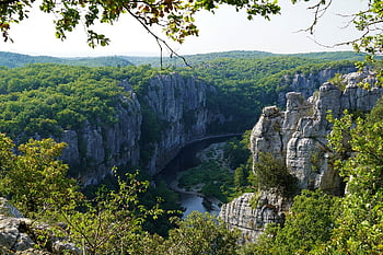 útes, rokle, řeka, provence, kaňon, krajina, skály