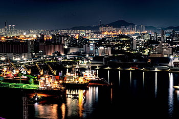 wolmido, incheon, harbor, night View, landscape, times, city, ocean, republic Of Korea, korea