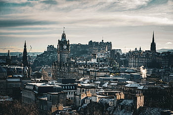 hrad, budova, architektura, panoráma města, město, Edinburgh, Skotsko, Spojené království