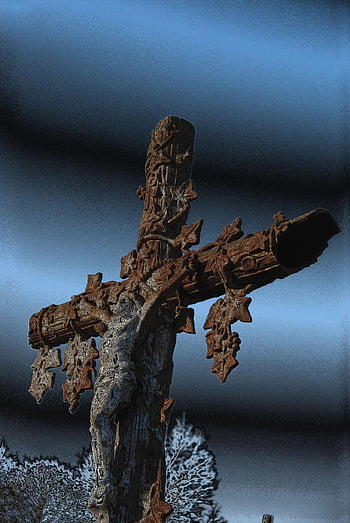 kryds, kirkegård, falls, mørk, død, rædsel, skræmmende, halloween
