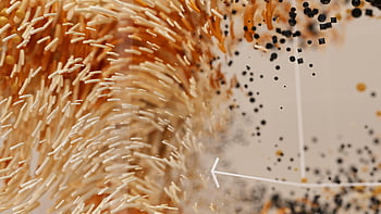 abstract art, line with arrow, dynamic motion, warm browns, swirls, dots, abstract shapes, captivating design, modern art, geometric patterns, abstract composition