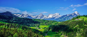 alpino, montagne, alberi, foreste, valli, Valli di montagna, catena montuosa, montagnoso, Alpi, dolomiti, conifero