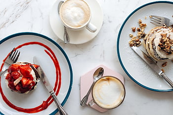 Pancakes, caffè, cibo, prima colazione, spuntino, dolce, pasto, bere, bevanda, caffeina, tazza