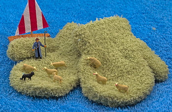 miniaturowe postacie, owca, pasterz, pies, Wyspa Wełna, Wyspa rękawic, żaglówka, postacie, miniaturowy, h0, 1 87