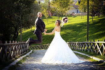 nozze, coppia, contento, sposa, sposo, matrimonio, amore, insieme, uomo, donna, relazione