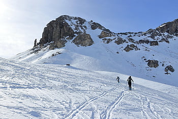 mountains, rocks, snow, winter, backcountry Skiiing, nature, rise, landscape