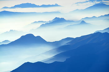 havadan görünüş, dağ, Misty Mountain Ranges, şafak, doğal güzellik, huzur, manzara fotoğrafçılığı, dağ manzarası, Sakin Görünüm, dağ sisi