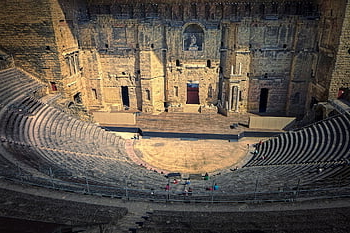 římské divadlo oranžové, divadlo, římské divadlo, Koloseum, Open Air Stage, tribunu, Arausio, turistická atrakce, římský, sedadla, stadión