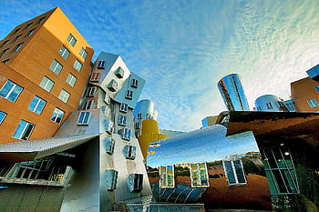 Verenigde Staten van Amerika, Boston, met, gebouw, architectuur, modern, huis, Universiteit, reflectie