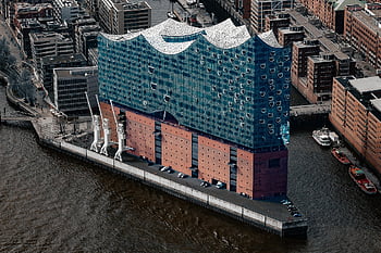 město, mezník, budova, elbphilharmonie, Hamburg, koncertní sál, moderní, architektura, hafencity, skleněná fasáda, kulturní památka