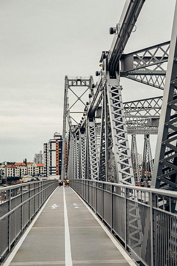 hercílio luz bridge, florianopolis, Brazílie, visutý most, chodce pro chodce, cyklostezka, ostrov santa catarina, pohled na oceán, mezník, panoráma města, ocelová struktura