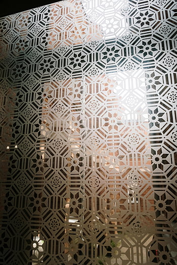 geometryczny wzór, Sześciokątny wzór, Kwiat tekstylny, wystrój wnętrz, skomplikowany projekt, sztuka ze szkła, szkło dekoracyjne, nowoczesny wystrój, wzorzyste szkło, dekoracja domowa, Biały sześciokąt