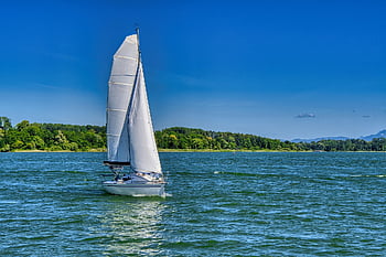 krajina, horní Bavorsko, Chiemsee, loď, Příroda, prázdnin, rekreace, volný čas, cestovat