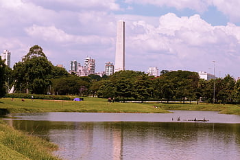 parkere, Sao Paulo, brasilien, sø, vand, himmel, by-, lys, farverig, Sampa, natur