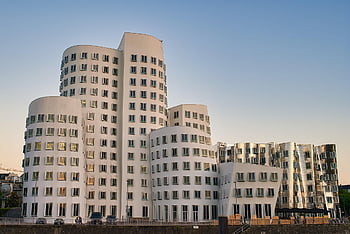 media Harbour, düsseldorf, architecture, buildings, facades, edifice, modern, modern Buildings, modern Architecture, office Building, places Of Interest