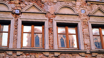 ablak, épülethomlokzat, régi Történelmileg, építészet, visszaverődés, felújítás, épület, történelmi központ, kőművesség