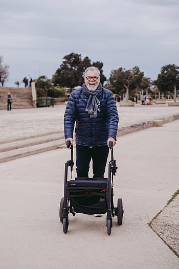 man, rollator, walker, support, aid, device, disability, disabled, fashion, health, healthcare