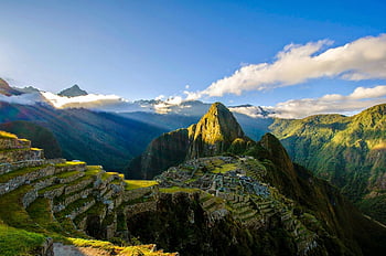 Machu Picchu, ancient ruins, Inca civilization, mountain landscape, Peru travel, historical site, stone architecture, Andes mountains, cultural heritage, travel destination, scenic view