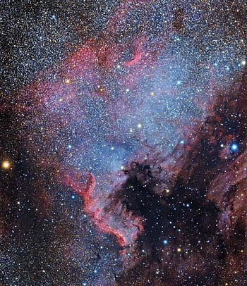 severní mlhoviny, NGC7000, astrofotografie, prostor, vesmír, Knight Observatory, DSLR obrázek, Ha-red, Esprit 100 mm, Kánon 6da, Pixinsight