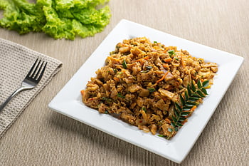 kottu, jídlo, sri lankan, kuchyně, tradiční, smažený, roti, zeleniny, pikantní, deska, Vidlička