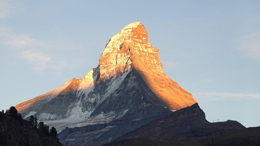 wschód słońca, góry, Matterhorn, Natura, podróżować, badanie, na dworze