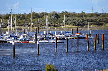 port, meldorf Port, ships, nature, boats, water, landscape, vacation, lake, web, schleswig-holstein