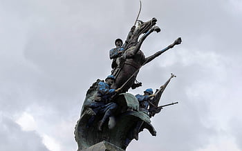 památník, socha, sochy, bojovníky, jízda, zbraně, meče, Dějiny, válka, uvolnění, perspektivní