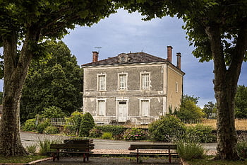 arkitektur, landsted, fransk, ejendom, villa, hus, bygning
