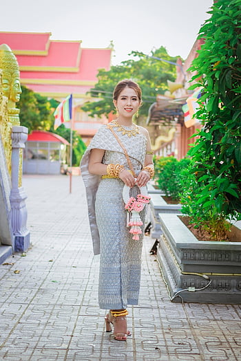 woman, traditional Dress, cambodian, asian, fashion, khmer, ankor, apsara, girl, pretty, outdoors
