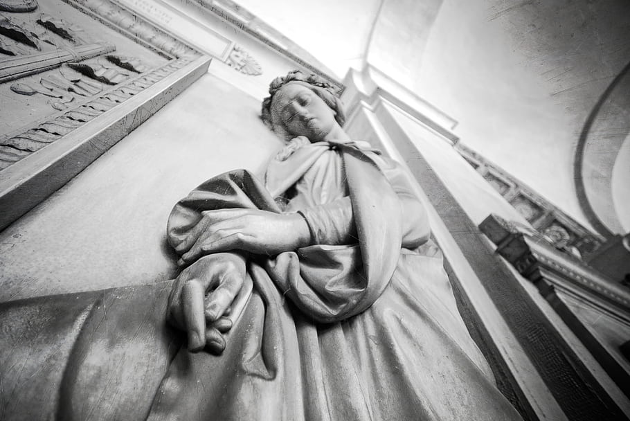 cemetery, Staglieno, Genova, statue, monochrome, black and white, architecture, sculpture, art, historic, monument