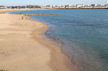 the Port Of Santa Maria, beach, playa De La Puntilla, sand, shore, waves, cadiz, andalusia, spain, sea, costa