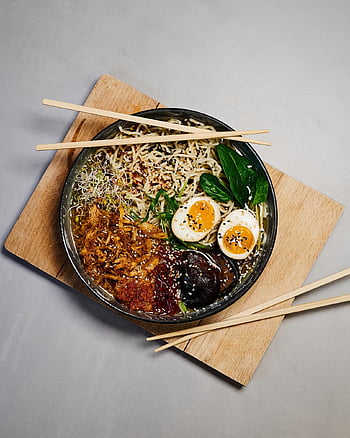 ramen, la minestra, uovo, Cucina asiatica, pasta, bastoncini, cibo, pranzo, cena, brodo, verdure