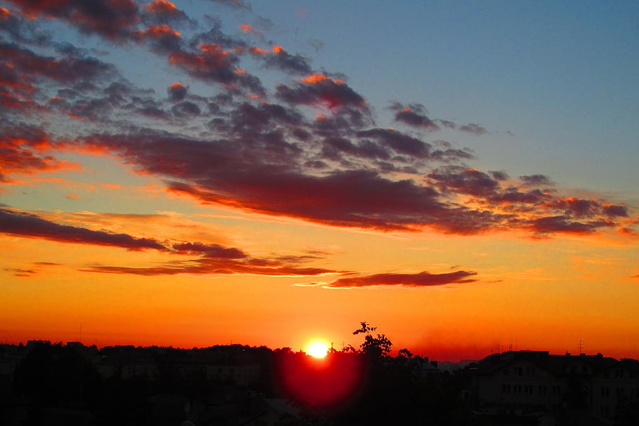 sunrise, dawn, morning, sky, nature, the Sun, in The Morning, summer, clouds, the Horizon, view