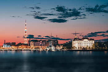 twilight, bridge, fortress, river, church, leningrad, architecture, night City, historical Place, embankment, cultural Heritage