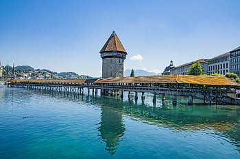 kaple most, řeka, vojtěška, švýcarsko, vodárenská věž, věž, lávka, Zajímavosti, mezník, budova, struktura