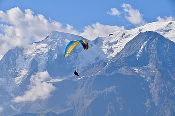 hora, paragliding, Let zdarma, Příroda, Mont Blanc High Alps, sníh, věčný sníh, Fly Mountain